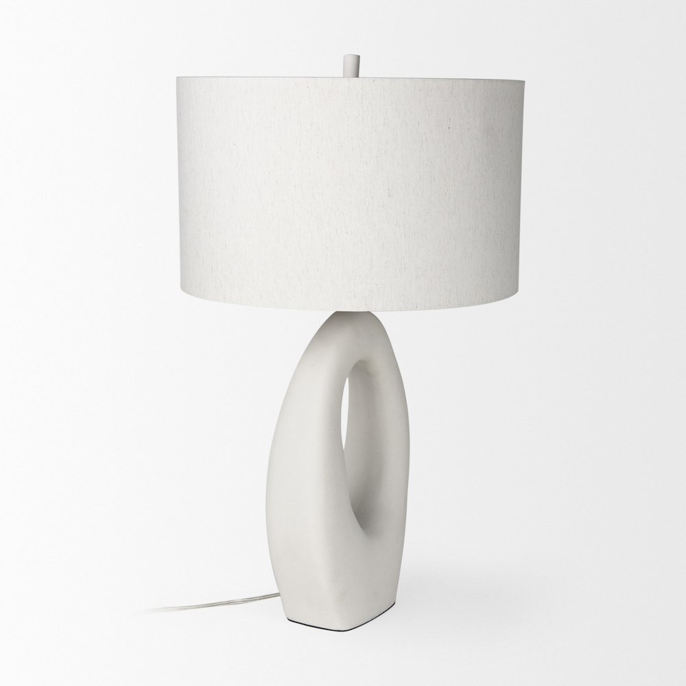Tao 20.0L x 20.0W x 33.0H Cream BaseWhite Shade Table Lamp