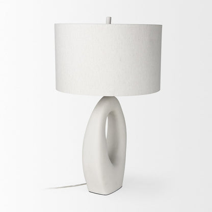 Tao 20.0L x 20.0W x 33.0H Cream BaseWhite Shade Table Lamp