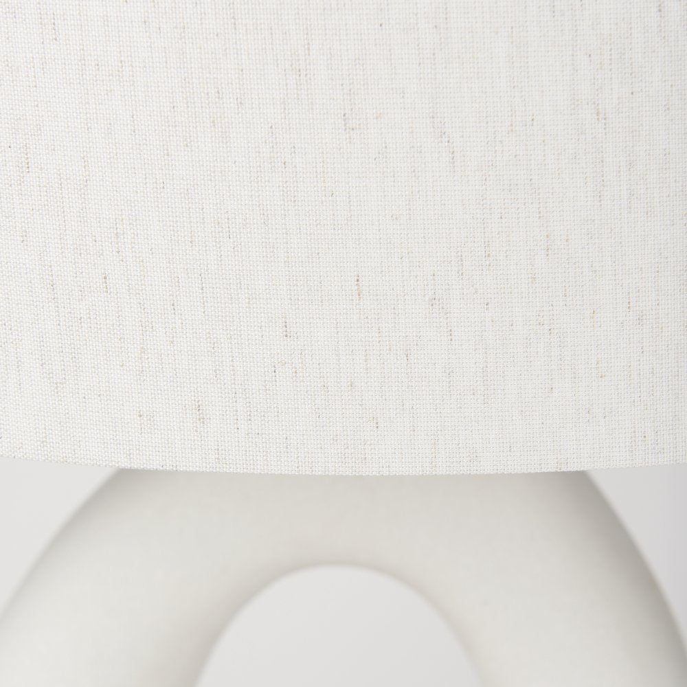 Tao 20.0L x 20.0W x 33.0H Cream BaseWhite Shade Table Lamp