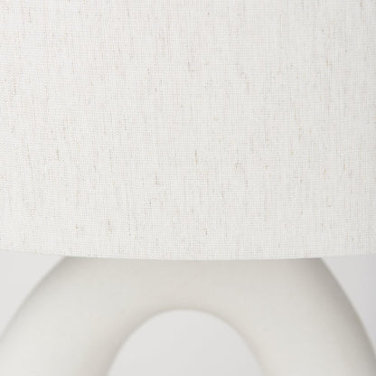 Tao 20.0L x 20.0W x 33.0H Cream BaseWhite Shade Table Lamp