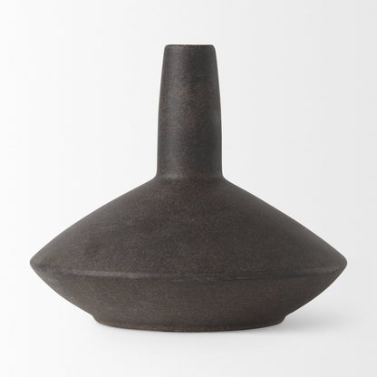 Rylee 6.9H Dark Brown Ceramic Vase