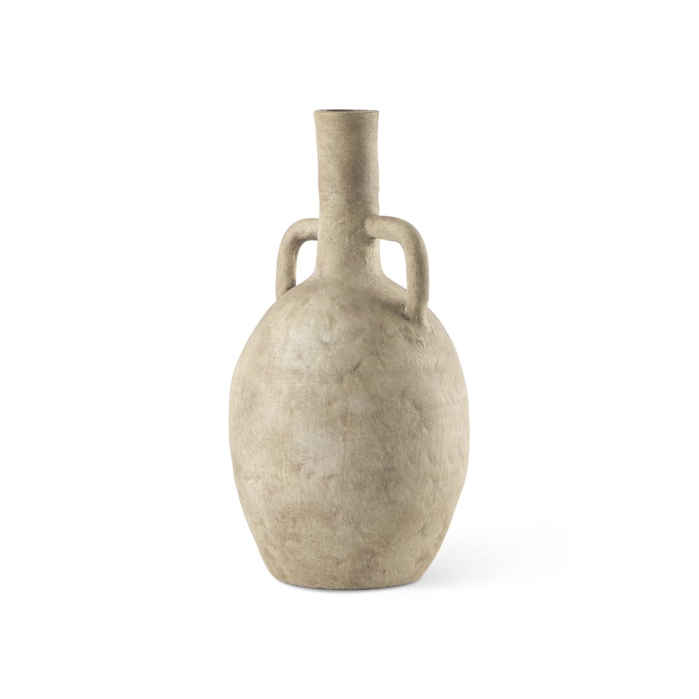 Zenn6.1L x 6.1W x 12.0H Warm Beige Ceramic Vase