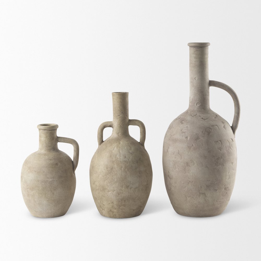 Zenn6.1L x 6.1W x 12.0H Warm Beige Ceramic Vase