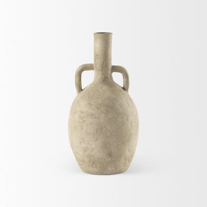 Zenn6.1L x 6.1W x 12.0H Warm Beige Ceramic Vase