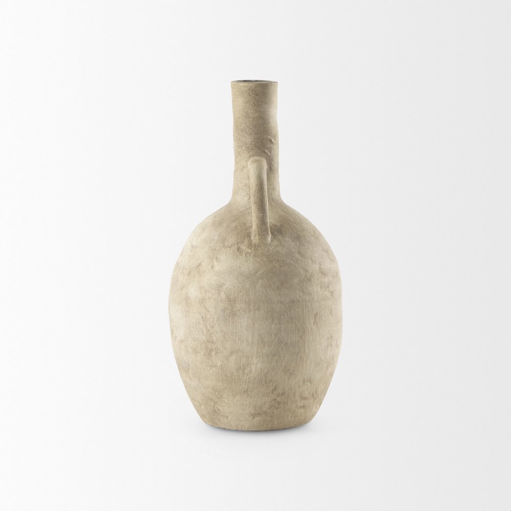 Zenn6.1L x 6.1W x 12.0H Warm Beige Ceramic Vase