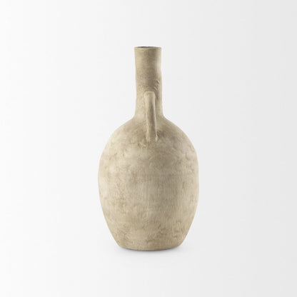 Zenn6.1L x 6.1W x 12.0H Warm Beige Ceramic Vase