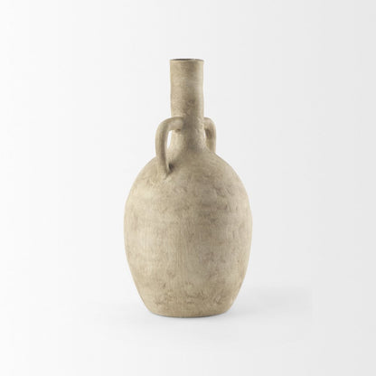 Zenn6.1L x 6.1W x 12.0H Warm Beige Ceramic Vase