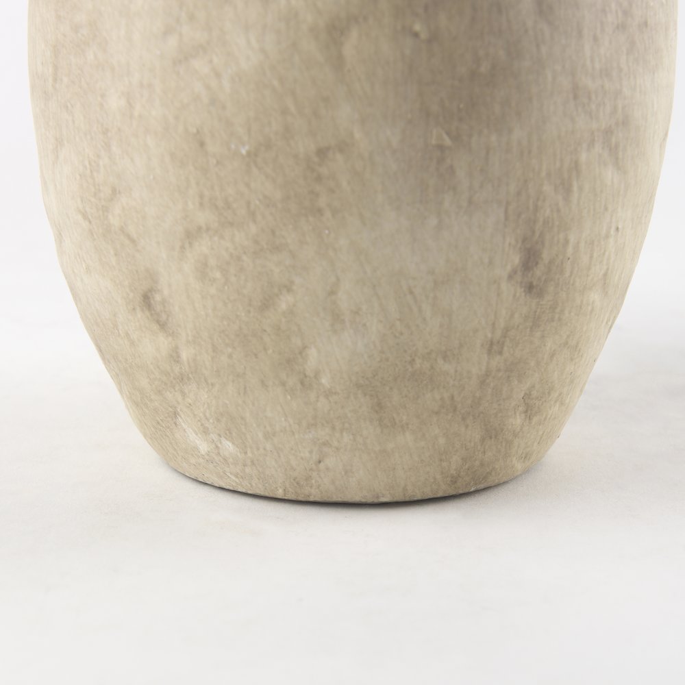 Zenn6.1L x 6.1W x 12.0H Warm Beige Ceramic Vase
