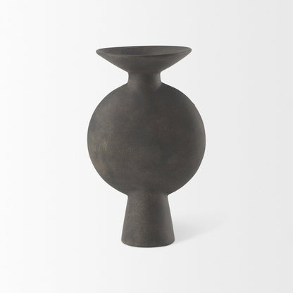 Kaz 6.7L x 5.5W x 11.2H Earthy Brown Ceramic Vase