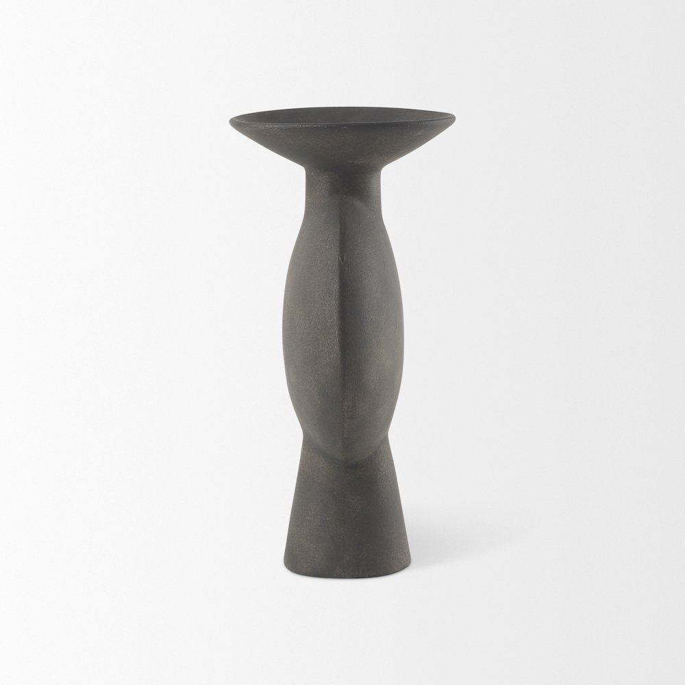 Kaz 6.7L x 5.5W x 11.2H Earthy Brown Ceramic Vase