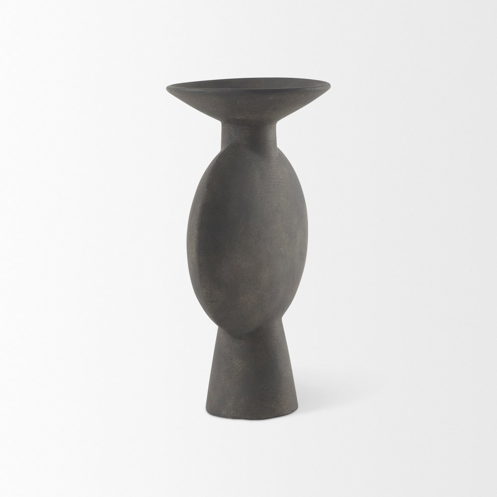 Kaz 6.7L x 5.5W x 11.2H Earthy Brown Ceramic Vase