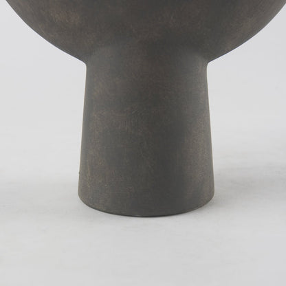 Kaz 8.3L x 3.9W x 16.7H Earthy Brown Ceramic Vase