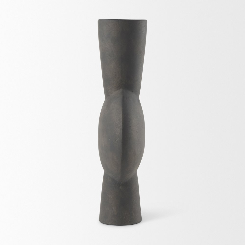 Kaz 8.3L x 3.9W x 16.7H Earthy Brown Ceramic Vase