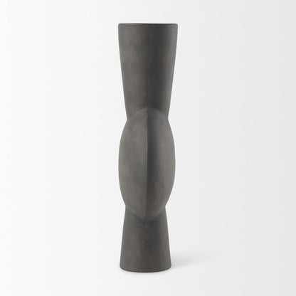 Kaz 8.3L x 3.9W x 16.7H Earthy Brown Ceramic Vase
