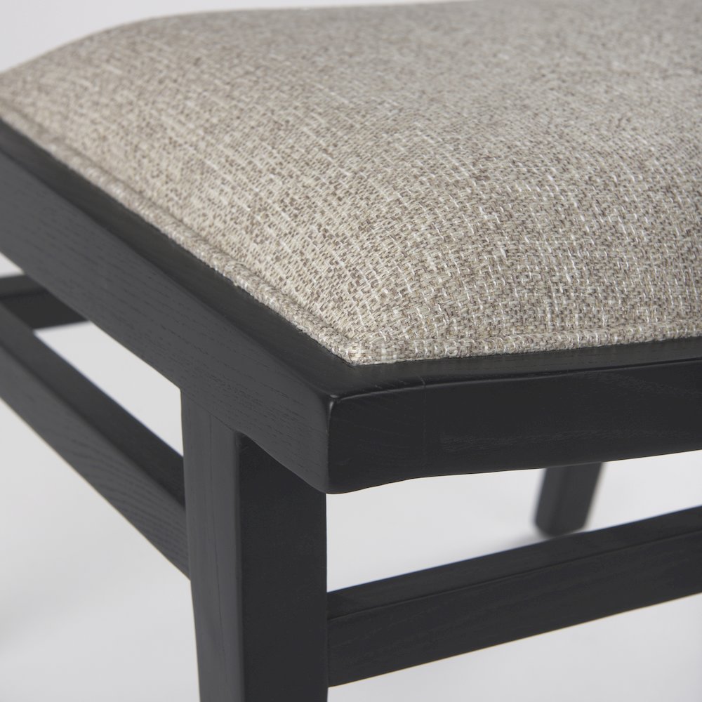 Beige Fabricblack Wood Dining Chair
