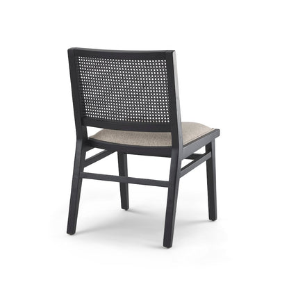 Beige Fabricblack Wood Dining Chair