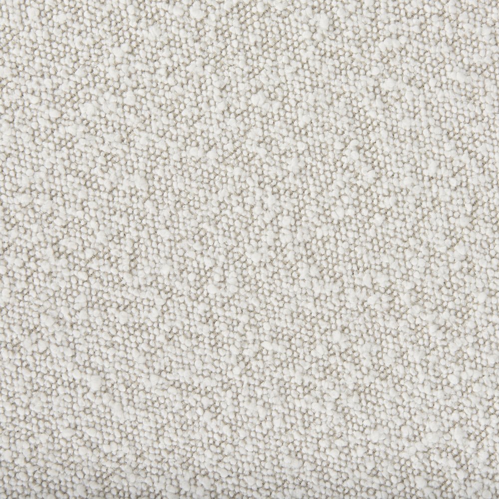 Amelia Cream BoucleBlack Metal Upholstered Pouf