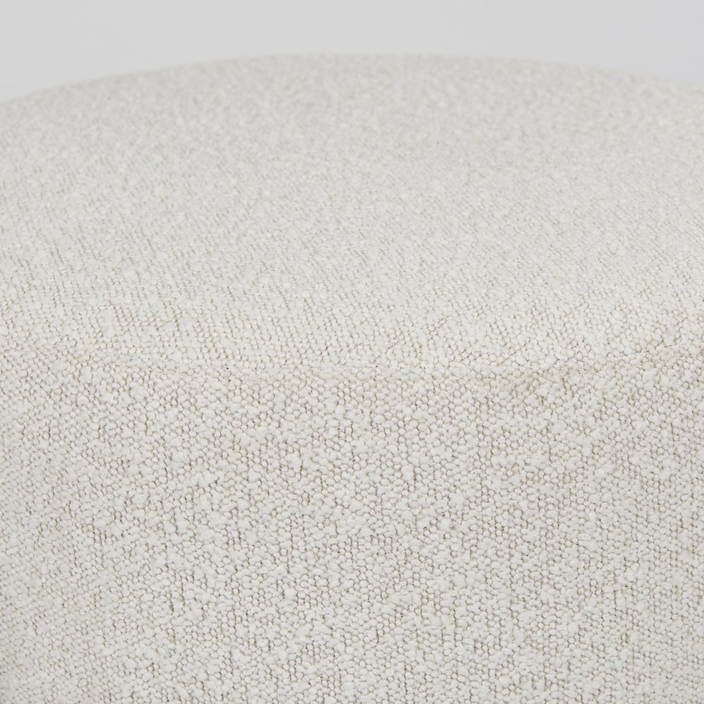 Amelia Cream BoucleBlack Metal Upholstered Pouf