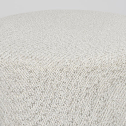 Amelia Cream BoucleBlack Metal Upholstered Pouf