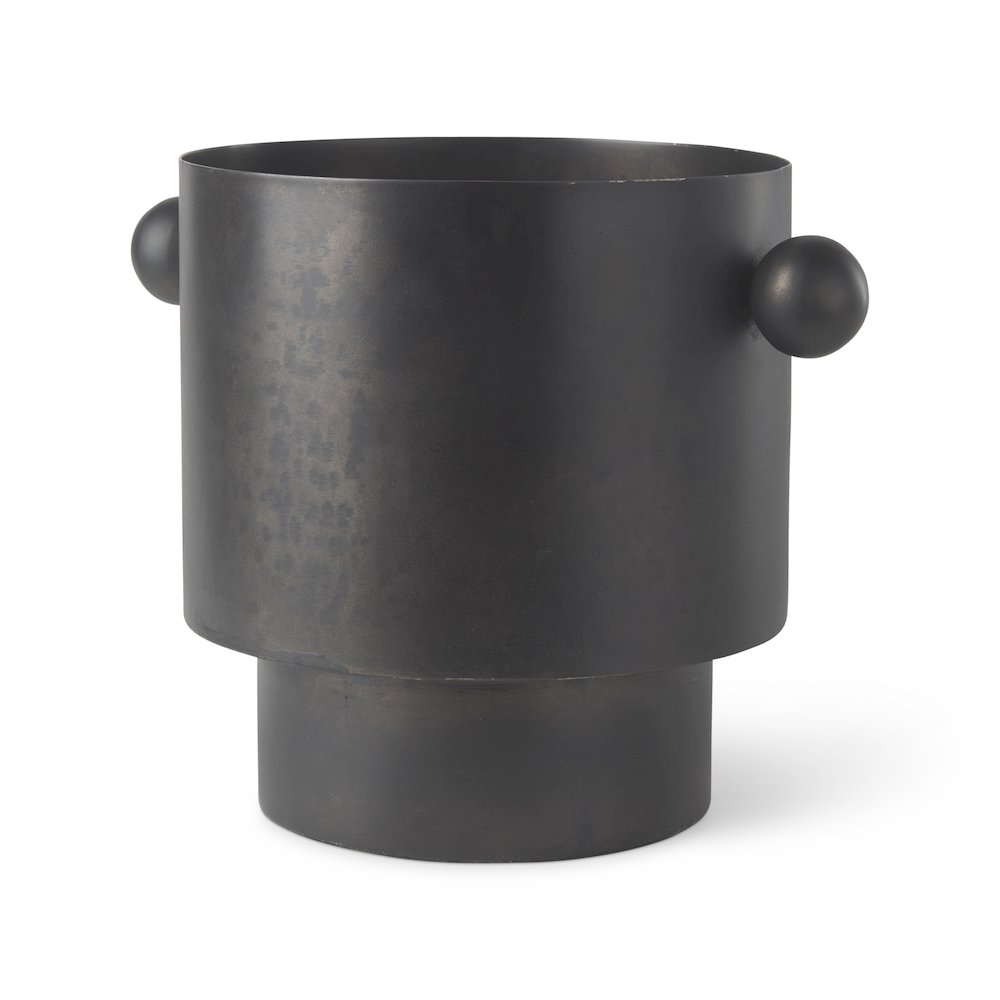 Juno 8.5H Large Black Iron Vase