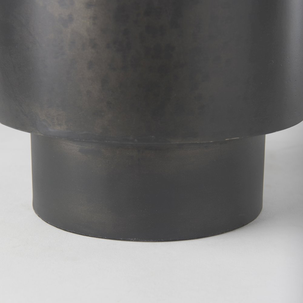 Juno 8.5H Large Black Iron Vase