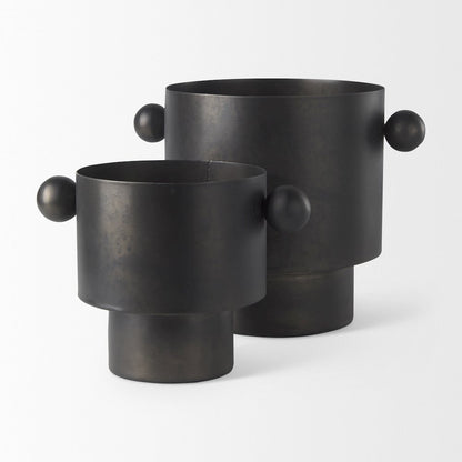 Juno 8.5H Large Black Iron Vase