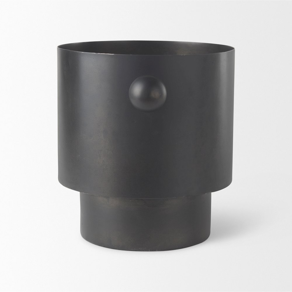 Juno 8.5H Large Black Iron Vase