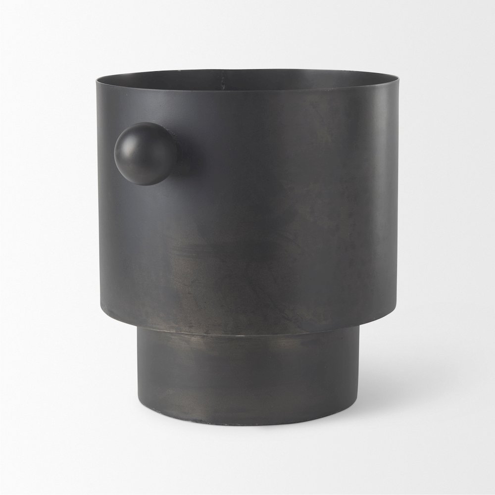 Juno 8.5H Large Black Iron Vase