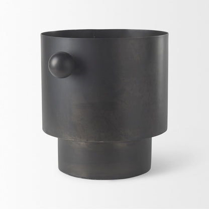 Juno 8.5H Large Black Iron Vase