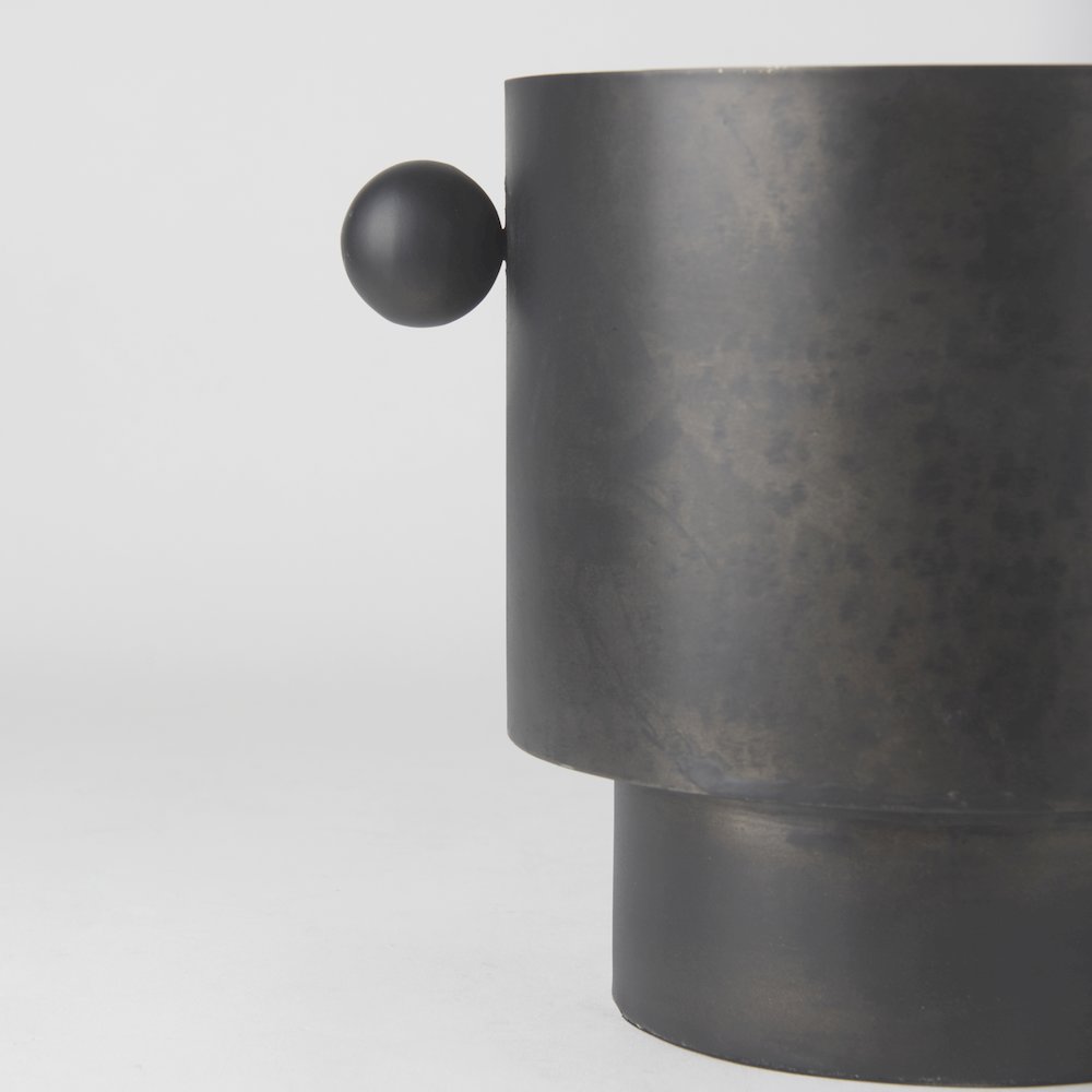 Juno 8.5H Large Black Iron Vase