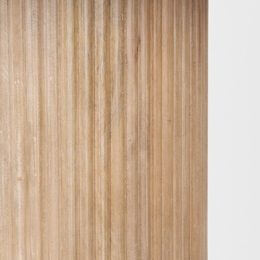 Terra 60L x 60W x 30H Light Brown Wood Round Fluted Dining Table