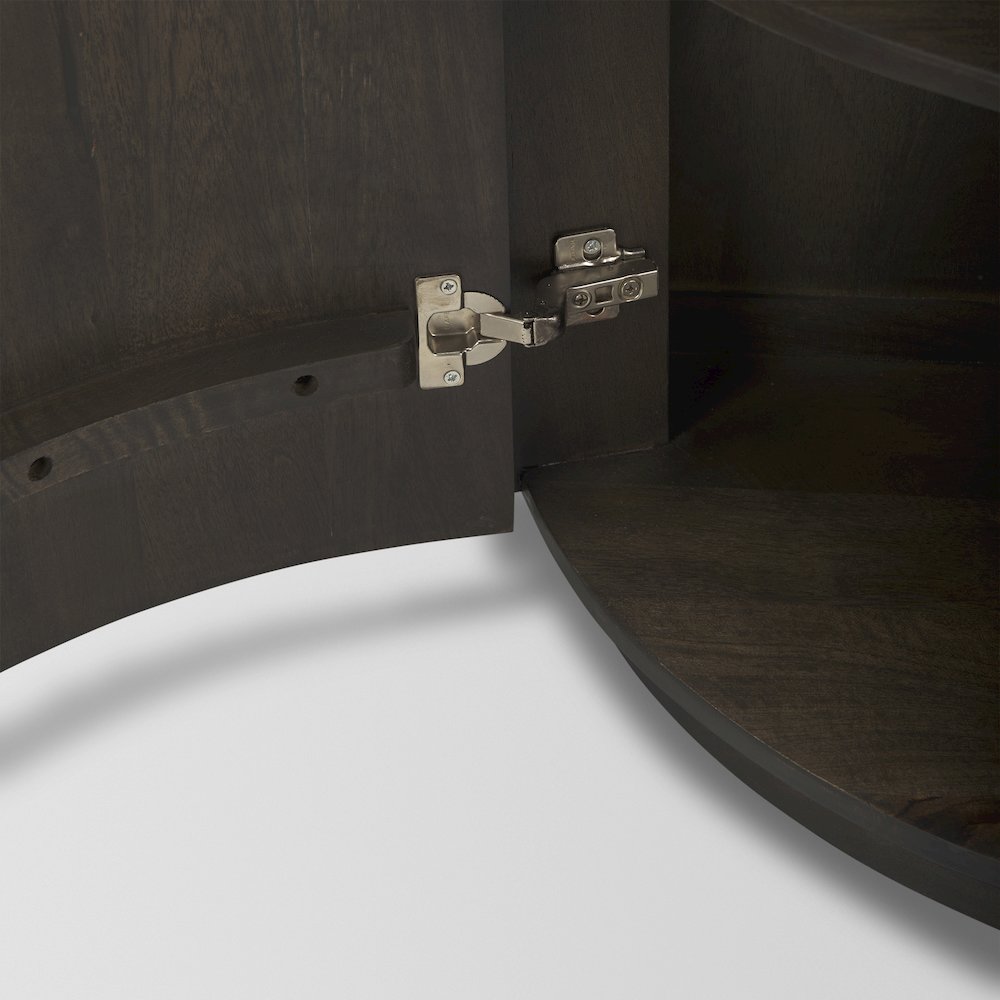 Fluted Dark Brown 2-Door Accent Cabinet