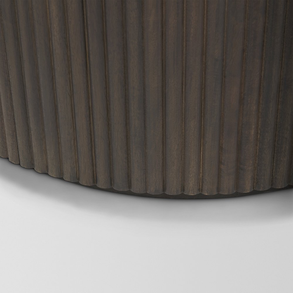 Fluted Dark Brown 2-Door Accent Cabinet