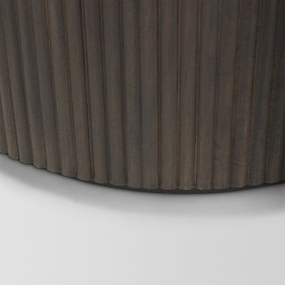 Fluted Dark Brown 2-Door Accent Cabinet
