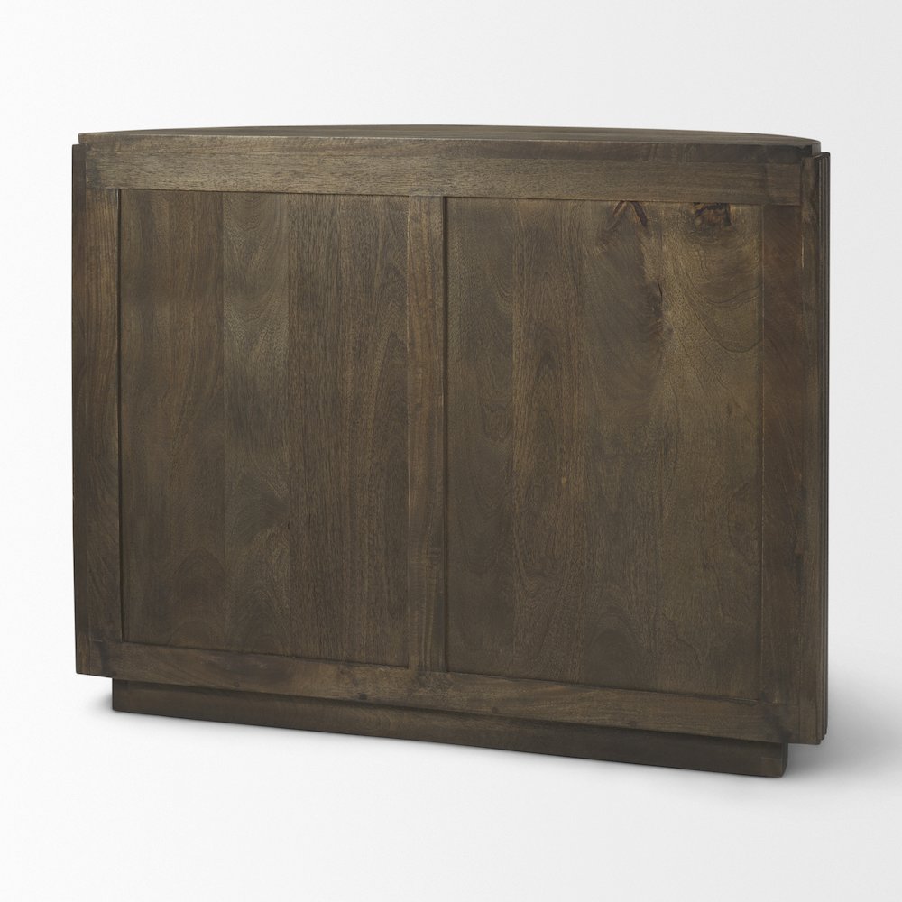 Fluted Dark Brown 2-Door Accent Cabinet