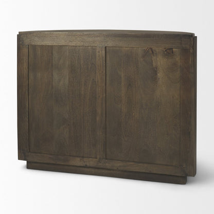 Fluted Dark Brown 2-Door Accent Cabinet
