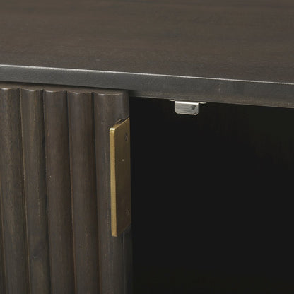 Terra 72L x 18W x 32H Dark Brown Wood Fluted Sideboard