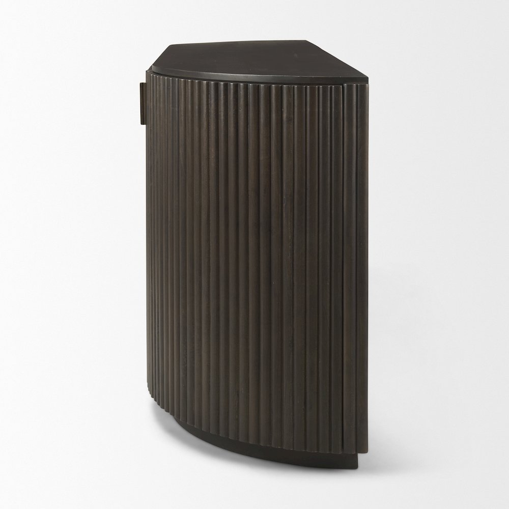 Terra 72L x 18W x 32H Dark Brown Wood Fluted Sideboard