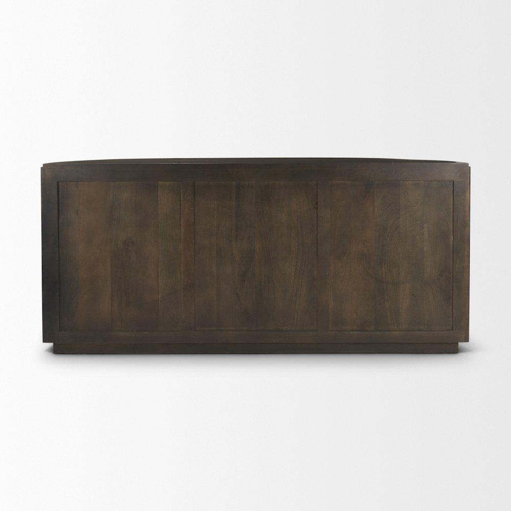 Terra 72L x 18W x 32H Dark Brown Wood Fluted Sideboard