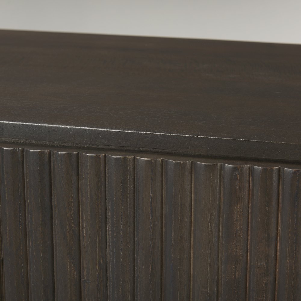Terra 72L x 18W x 32H Dark Brown Wood Fluted Sideboard