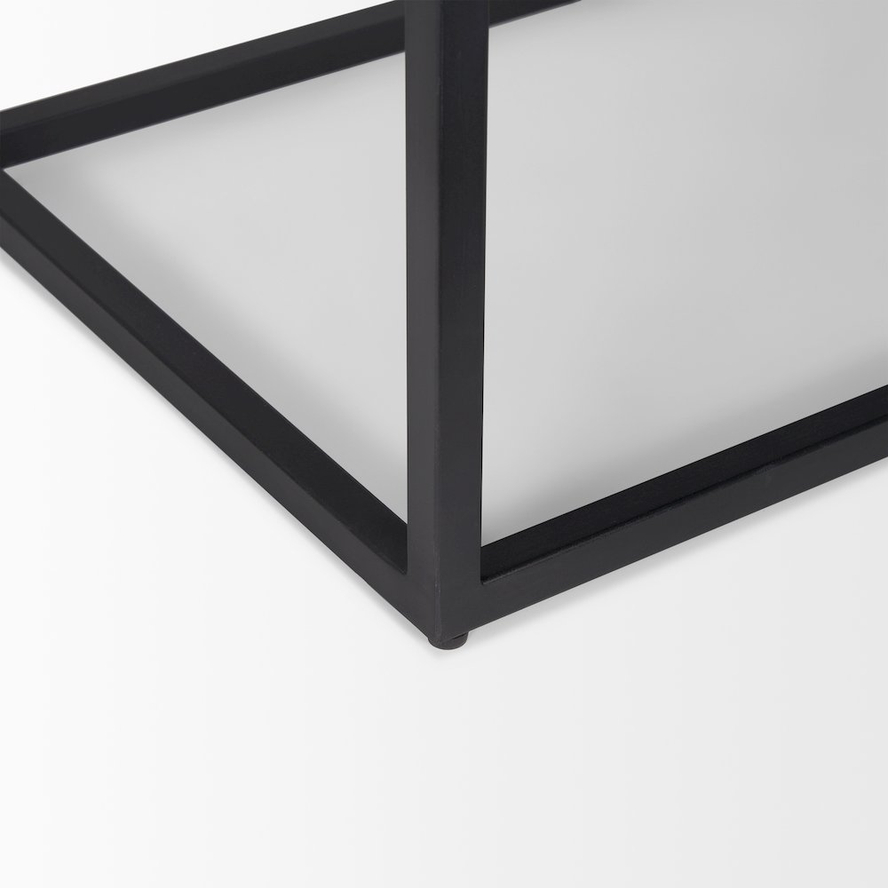 Sloan Black WoodBlack Metal Frame Side Table