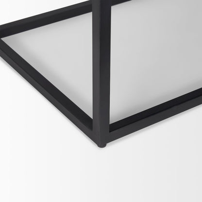 Sloan Black WoodBlack Metal Frame Side Table