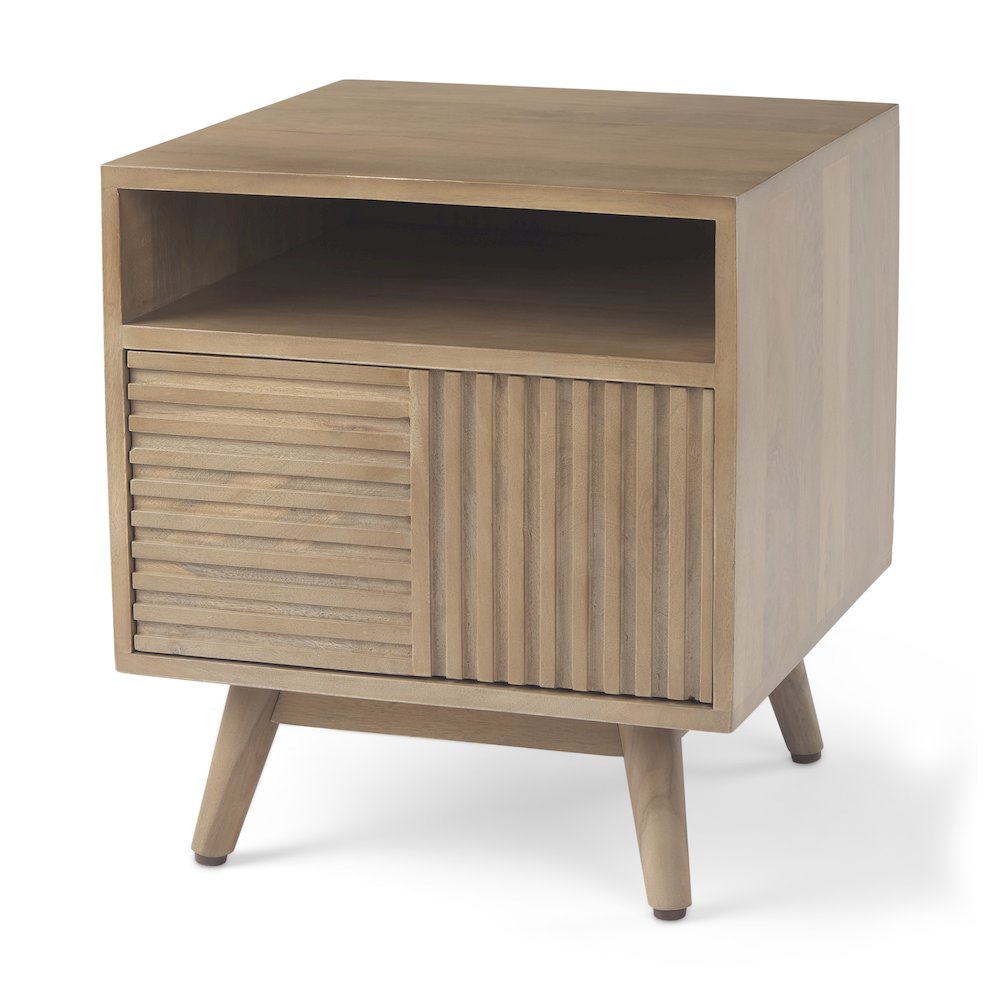 Sable  19.0L x 19.0W x 21.5H Light Brown Wood Side Table