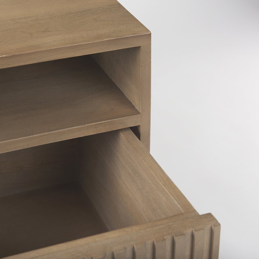 Sable  19.0L x 19.0W x 21.5H Light Brown Wood Side Table