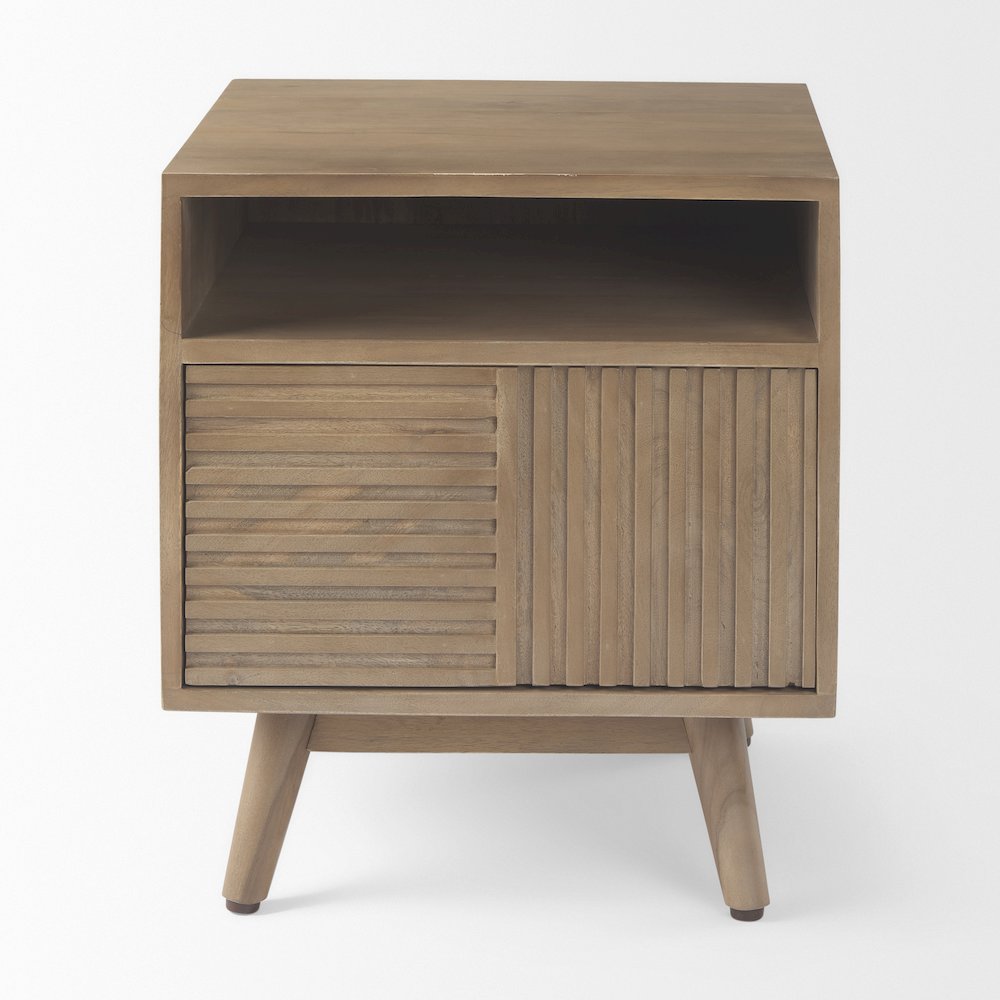 Sable  19.0L x 19.0W x 21.5H Light Brown Wood Side Table