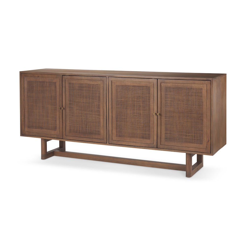 Grier Medium Brown Solid WoodCane Sideboard