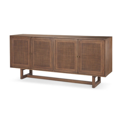 Grier Medium Brown Solid WoodCane Sideboard