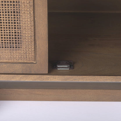 Grier Medium Brown Solid WoodCane Sideboard