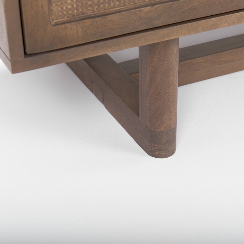 Grier Medium Brown Solid WoodCane Sideboard