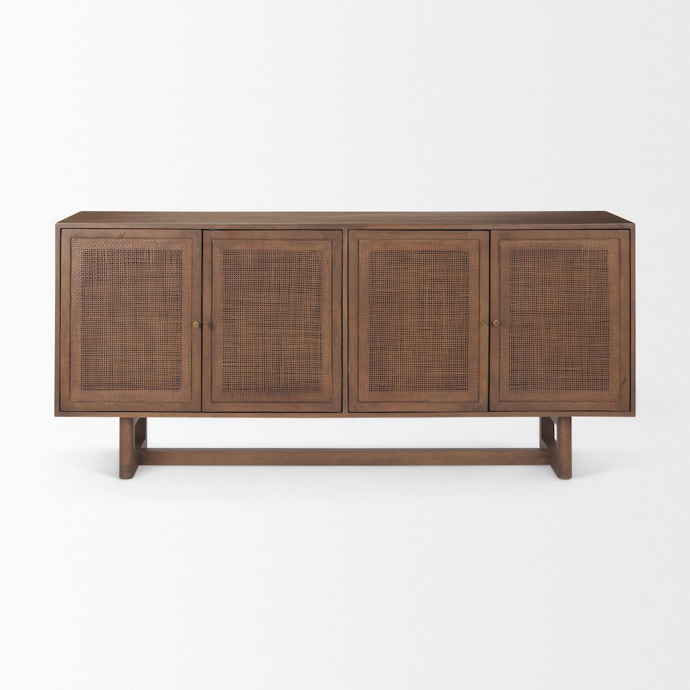 Grier Medium Brown Solid WoodCane Sideboard